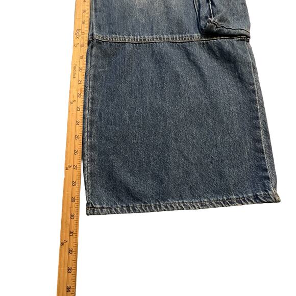 Forever 21 Cargo Jeans 29 Relaxed Fit Wide Leg Utility Pockets Denim NWT - Picture 8 of 10